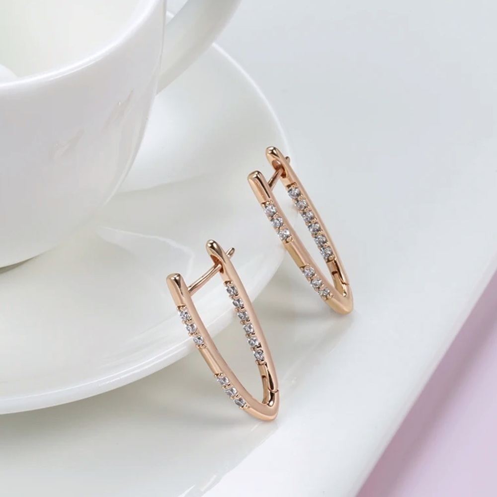 NEW Rose Gold Geometric Drop Earrings